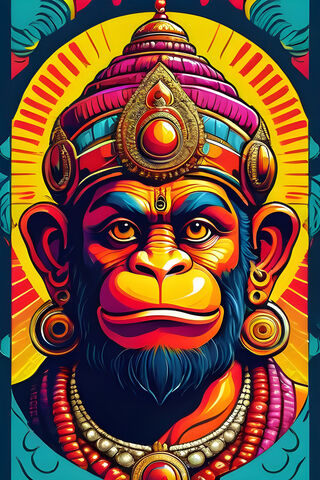 Vibrant Hanuman Art 🐒✨