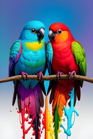 Love Birds, Birds, Love,colourful Shine