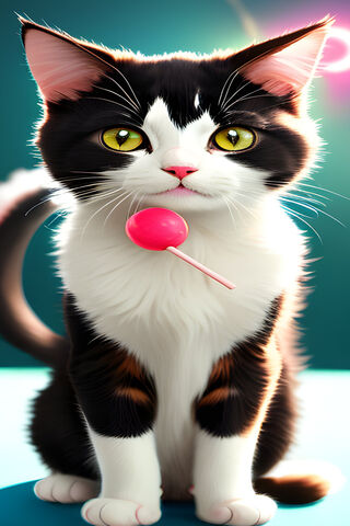 Playful Cat with a Loll..