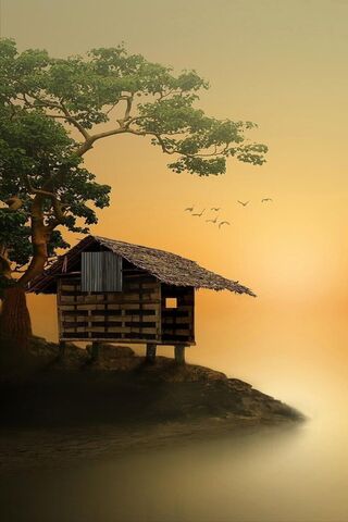 Tranquil Sunset by the Water 🌅🏡