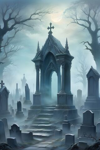 Haunting Serenity: A Misty Graveyard 🌫️🪦