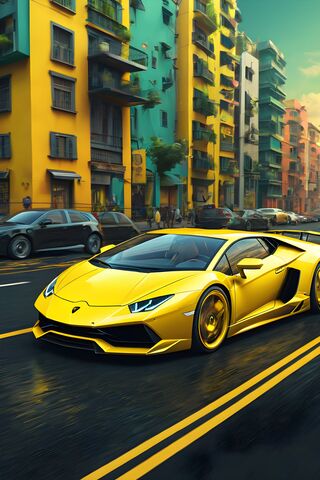 Lamborghini Yellow Racing
