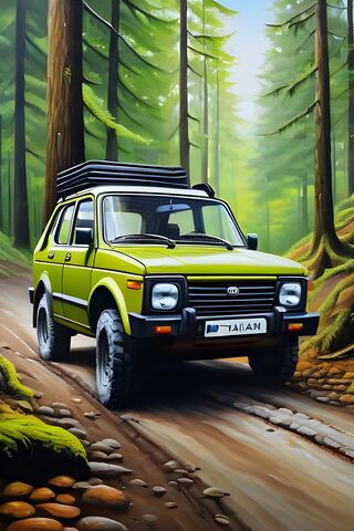 Lada Niva In Forest