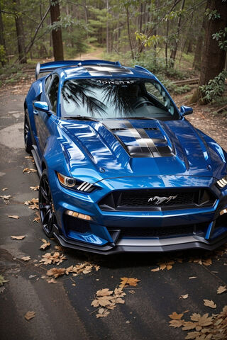 Sleek Blue Mustang in N..