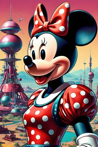 Minnie Mouse: A Retro-Futuristic Adventure! 🌟