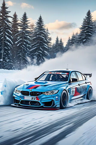 M3 F90 Competicion Drifting In Snow