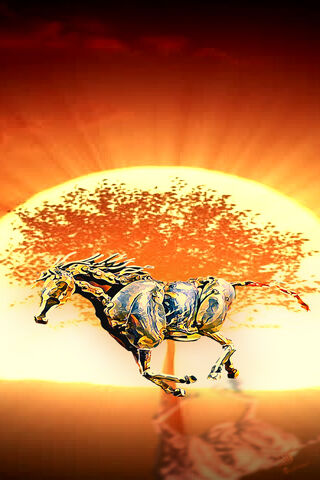 Metal Horse Sculpture
