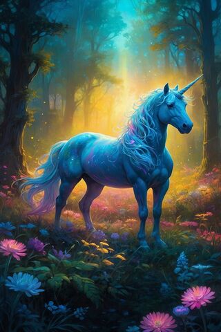 Enchanted Unicorn in a Mystical Forest 🌈🦄