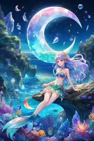 Mermaid Crescent Moon