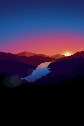 Serene Sunset Over the ..