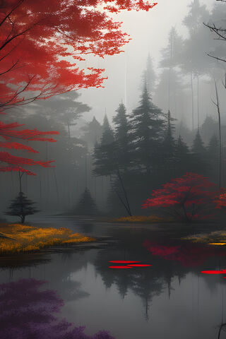 Enchanted Autumn Reflections 🍂🌫️