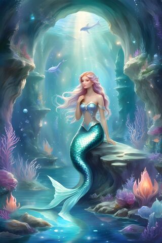 Mermaid In A Glittery Grotto