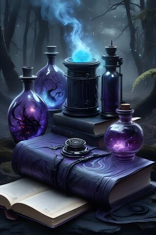 Magical Potion Bottles & Books