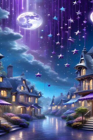 Enchanted Night in a Dreamy Village 🌙✨