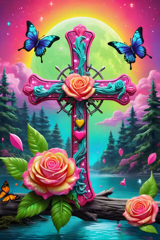 Vibrant Cross in Nature..