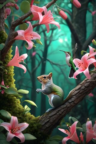 Mommy Hummingbird and Daddy Squirrel