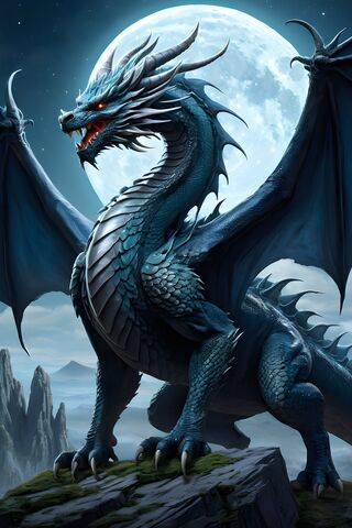 Majestic Dragon Under the Moon 🌕🐉