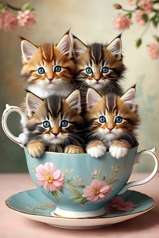 Main C**n Kittens In A Tea Cup