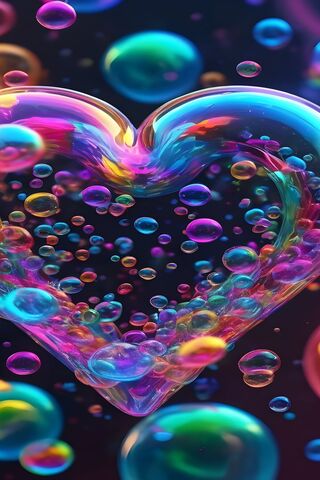 Colorful Heart of Bubbles 💖✨