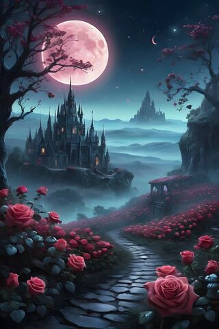 Moonlit Rose Garden