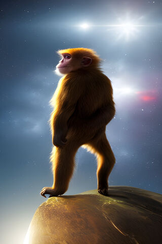 Cosmic Contemplation: The Monkey's Journey