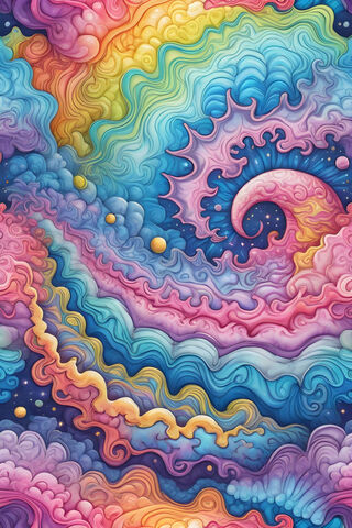 Moon Colorful Pastel Tie-Dye