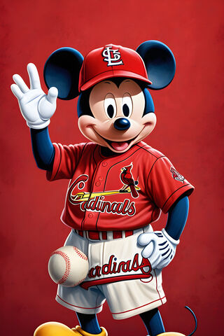 Mickey Mouse Saint Louis Cardinals Jersey Shirt Baseball Hat