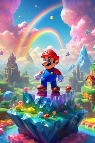 Mario In Rainbow World