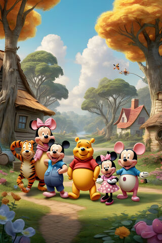 Mickey Mouse Winnie The Pooh and The Gang
