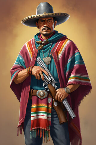 Mexican Holding A Gun