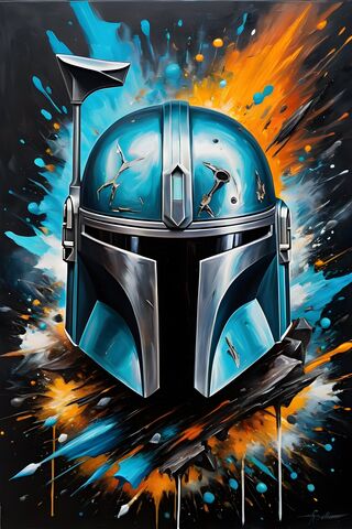 Mandalorian, Helmet, Explosion, Paint