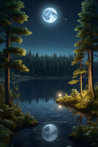 Moon Looking Down On A ..