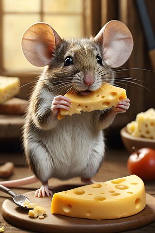 Cheesy Delight: A Mouse's Feast 🧀🐭