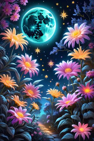 Moon With Flowers 2