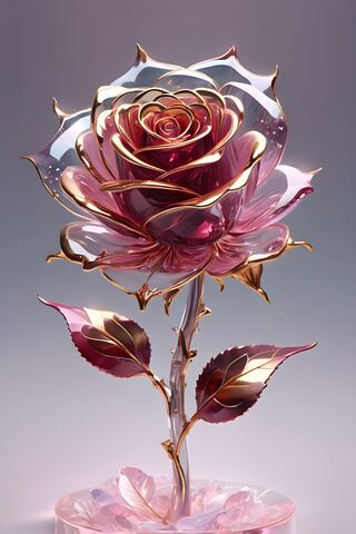 Maroon Glass Rose