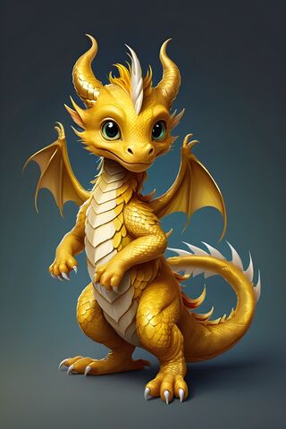 Adorable Golden Dragon ..