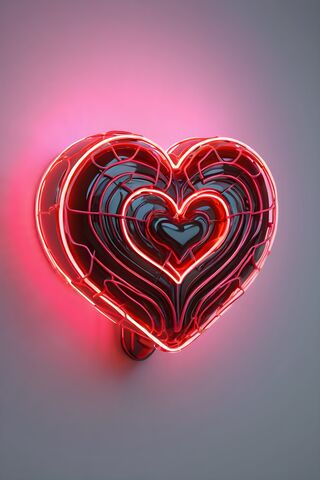 Glowing Heart Neon Art ..