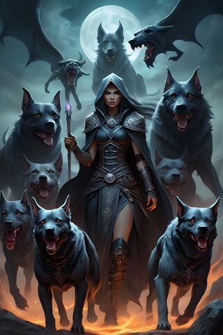 Necromancer and Her Hellhounds