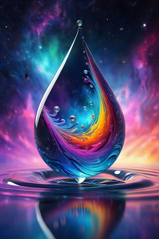 Nebula Galaxy In A Rain Drop