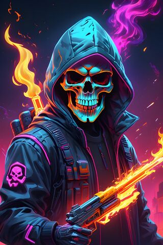 Neon Skull Man