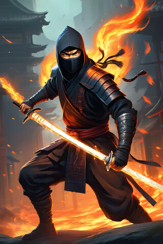 Fiery Ninja Warrior 🔥🗡️