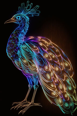 Neon Peacock Elegance 🌈🦚