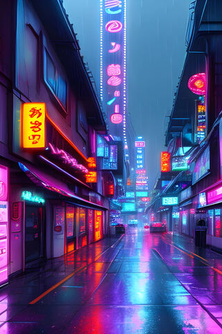 Neon Dreams: A Rainy Ni..