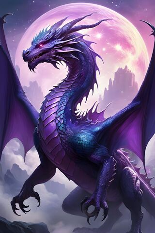 Majestic Purple Dragon Under the Moon 🌌🐉