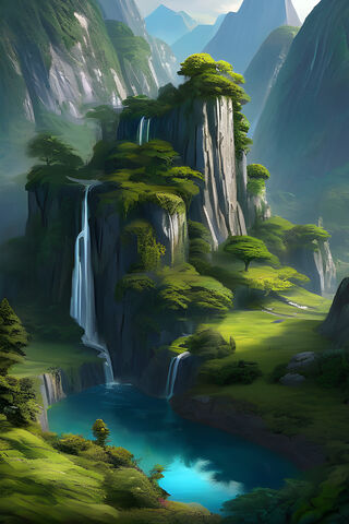 Enchanted Mountain Oasis 🌄💧