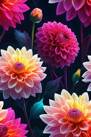 Neon Dahlias