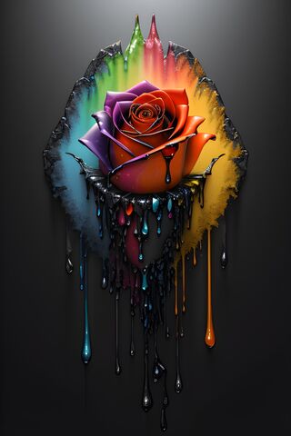 Vibrant Melting Rose 🌈🌹