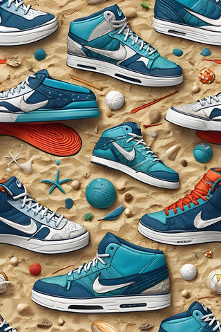 Nike Shoe In The Beach