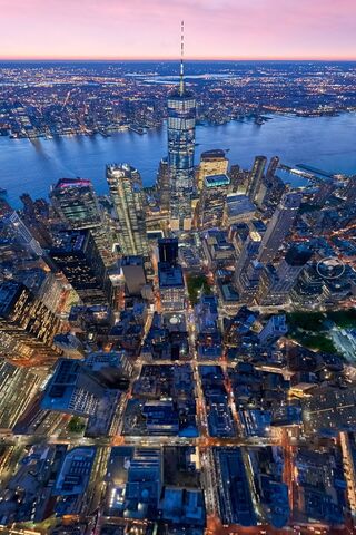 Aerial View of New York City at Dusk 🌆✨