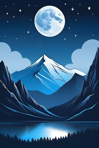 Night Mountain Vector